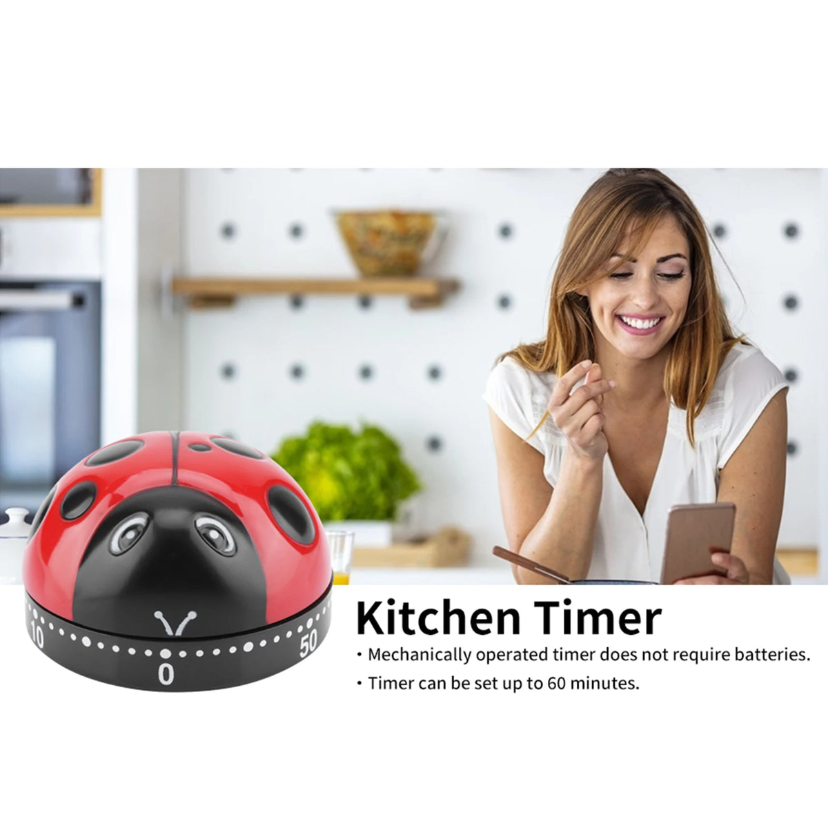Kitchen Timer 60 Minutes &ndash; Mechanical Wind Up Timer
