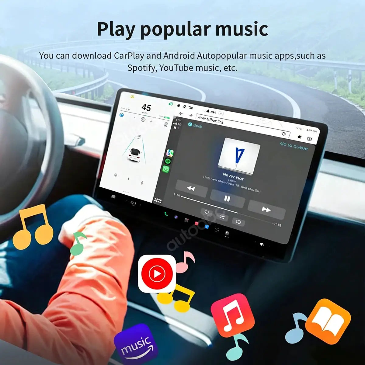 AUTOABC Wireless Browser Android Smart Ai Box Adapter For Tesla Model 3 Y X S Dual Wifi/Bluetooth Android 13 Multimedia by InterCyprus Trading Ltd