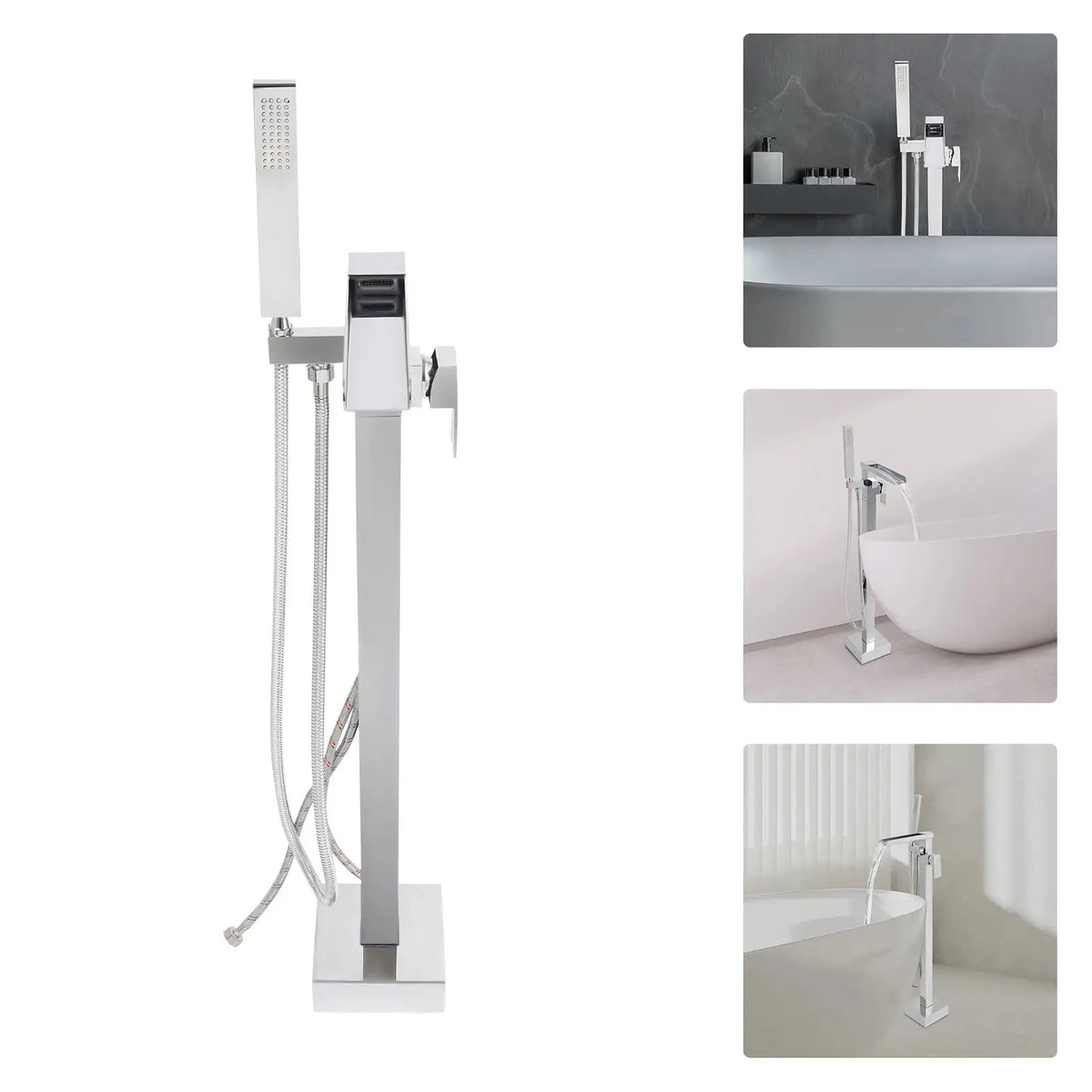 Freestanding Bath Tap &ndash; Waterfall Mixer With Hand Shower