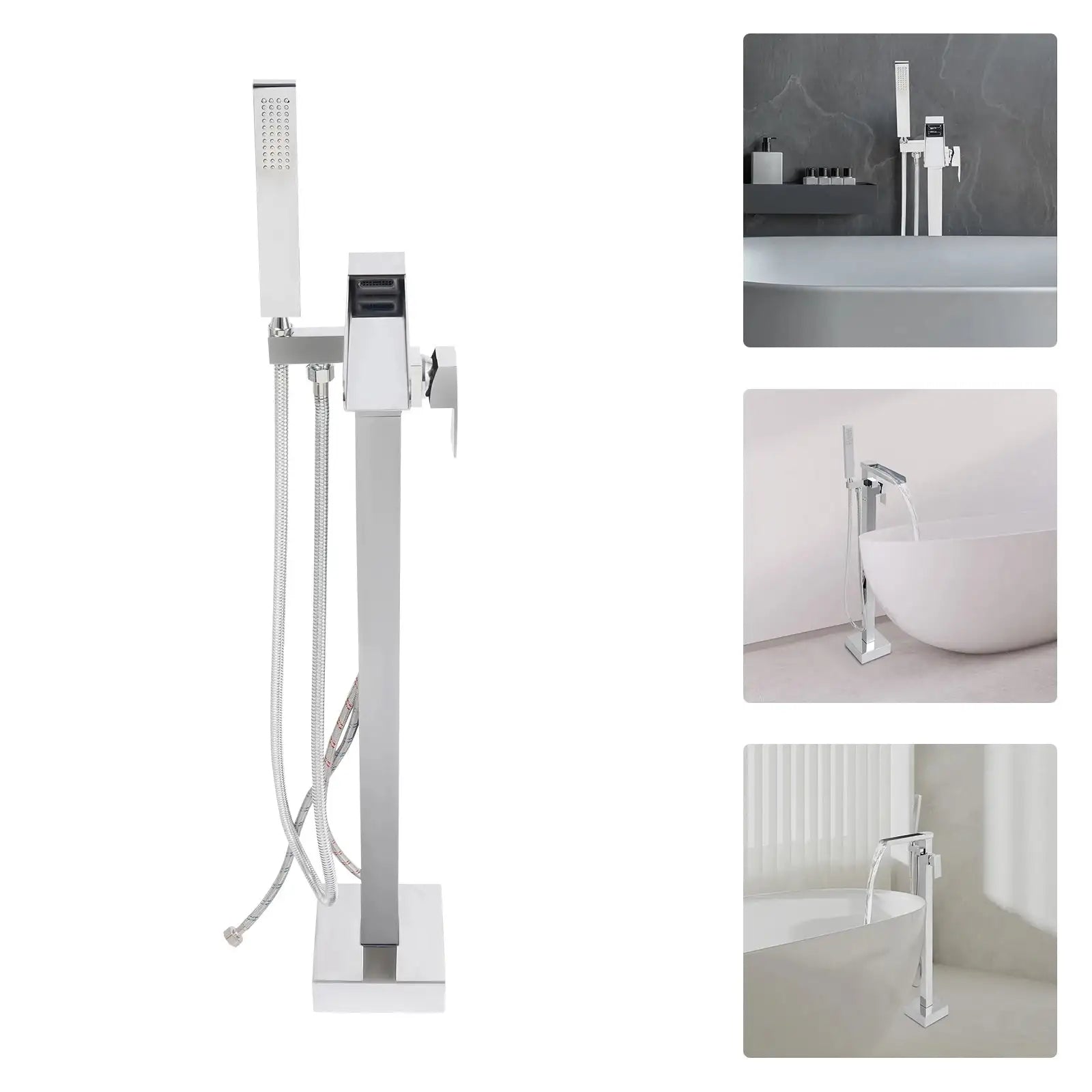Freestanding Bath Tap &ndash; Waterfall Mixer With Hand Shower