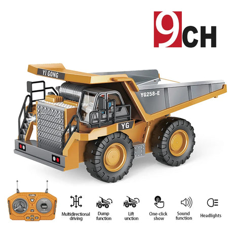BigShu 1:24 RC Alloy Dump Truck and Excavator Set for Kids