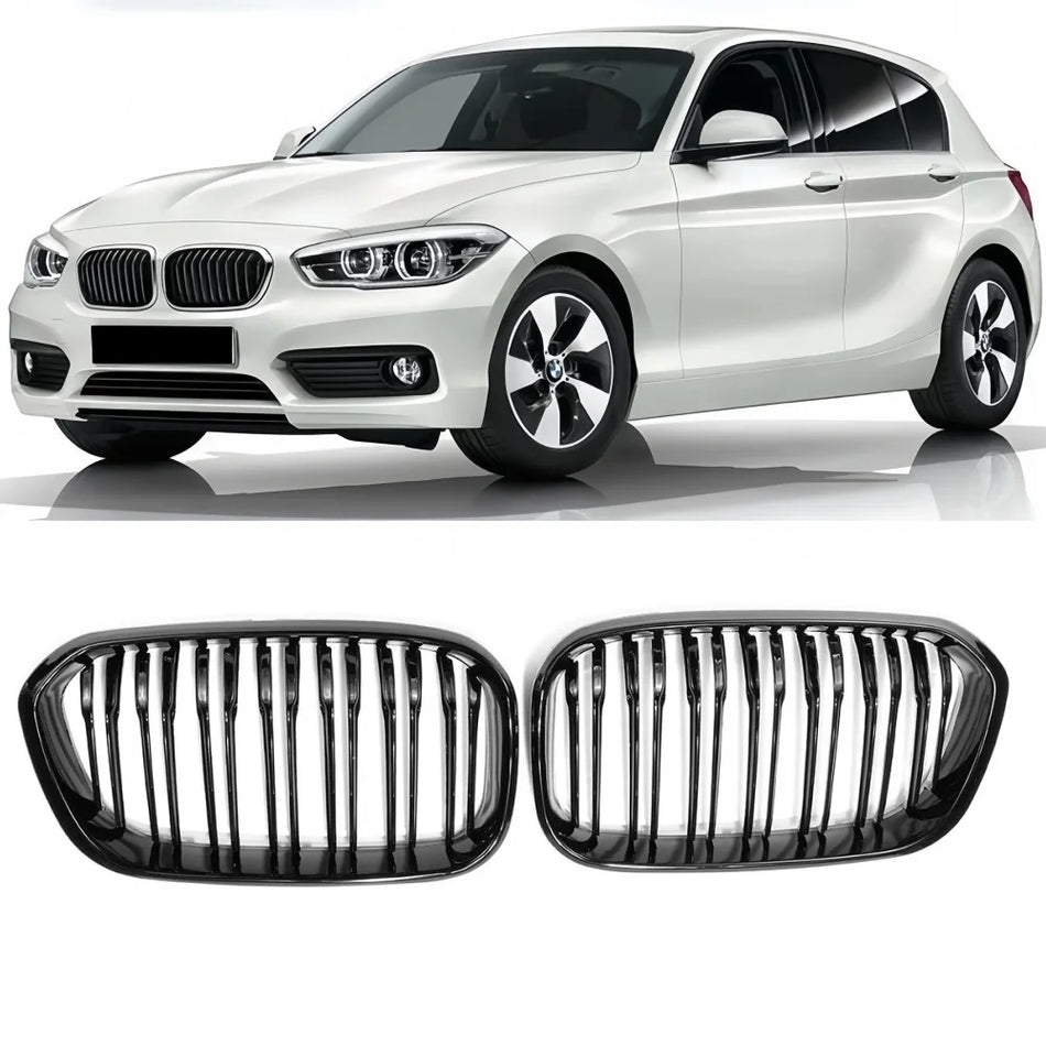 Grill nerki przedniego zderzaka do BMW F20 F21 po liftingu, błyszczący czarny ABS, styl wyścigowy, bezpośrednia wymiana