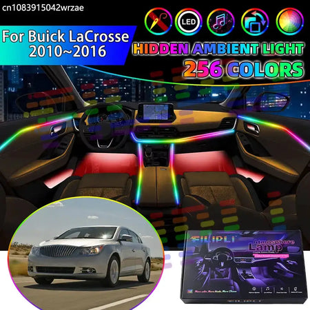 For Buick LaCrosse 2010~2016 MK2 2th Allure RGB Car Interior Ambient Lights Strips Breathing Lighting Kit App Control LED strips by InterCyprus Trading Ltd