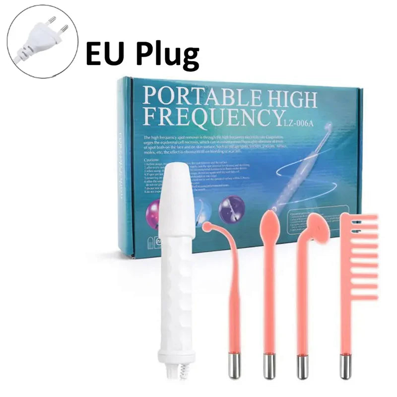 4 In 1 Electric Facial Wand for Acne &amp; Skin Tightening - High Frequency Therapy EU Plug