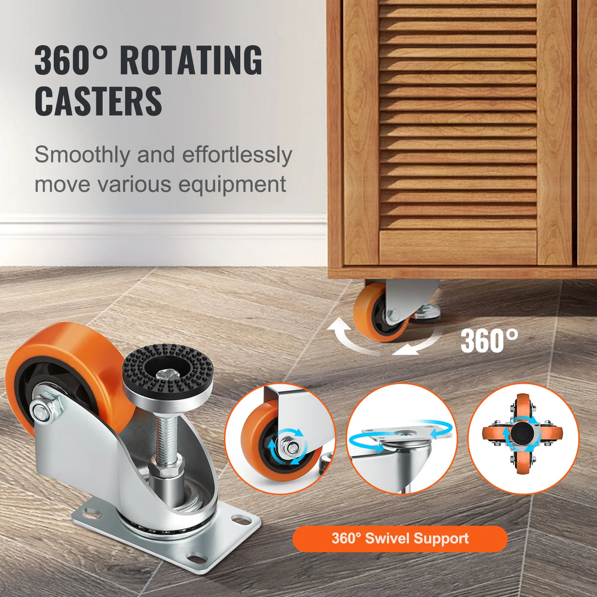 SucceBuy FJ-3CM Leveling Casters - 360 Degree Swivel