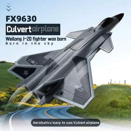 FX9630 J20 Fighter RC Plane with Anti-Collision Soft Rubber Head and Culvert Design
