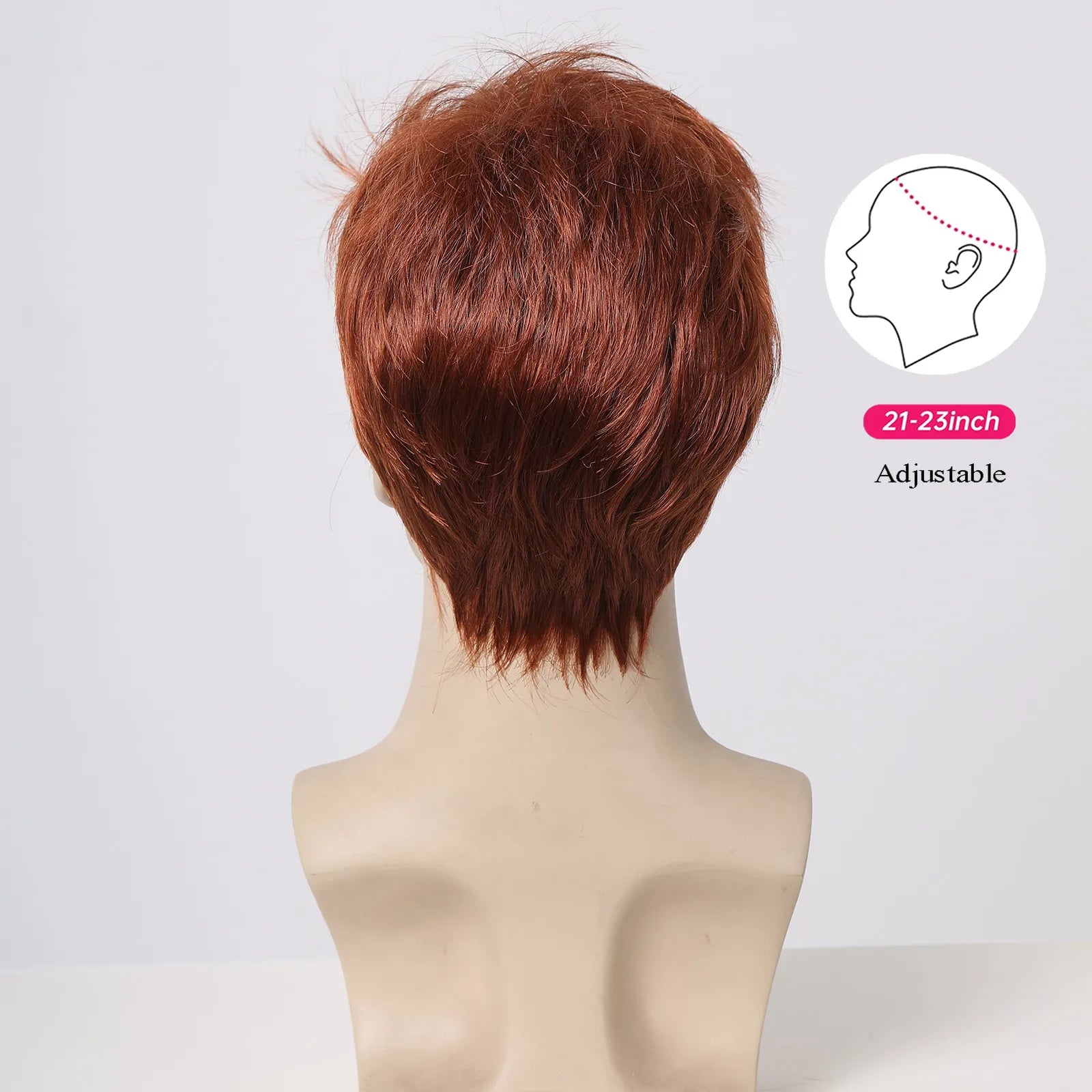 Short Copper Red Pixie Cut Wig for Men - Synthetic Heat-Resistant Cosplay and Daily Use