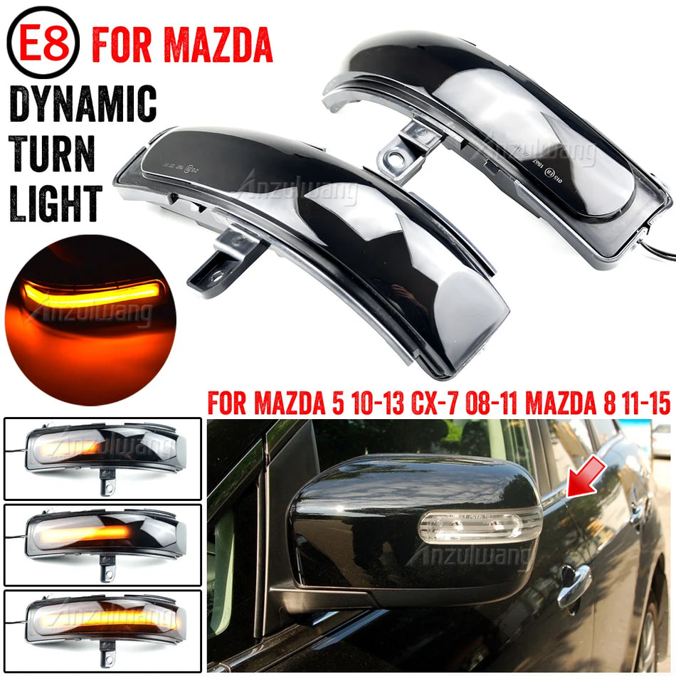 Lámparas de Señal de Giro LED con Luz Dinámica Fluida para Mazda CX-7 Mazda 5 Mazda 8