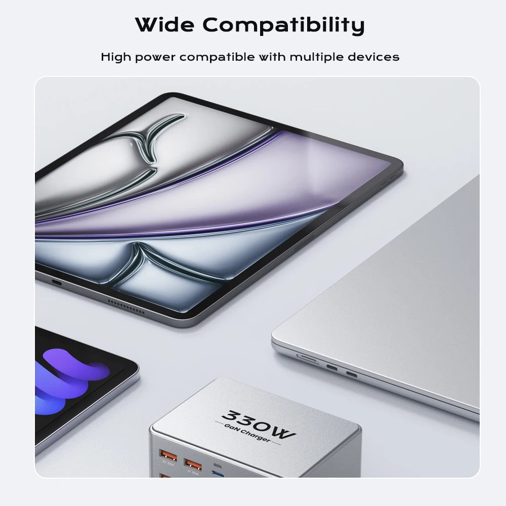 TOPZERO 330W GaN USB C Charger &ndash; Ultra-Fast 10-Port Charging
