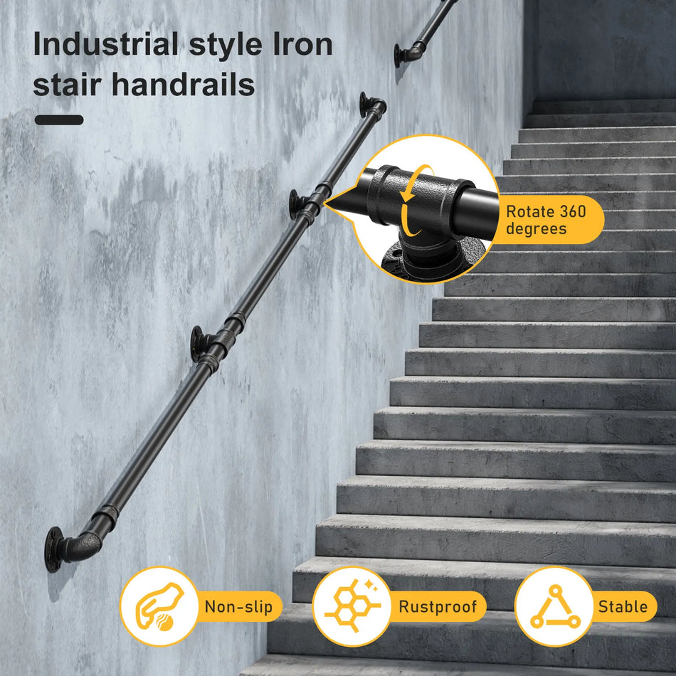 3M Suport de perete pentru balustradă de scară Loft din oțel inoxidabil pentru interior