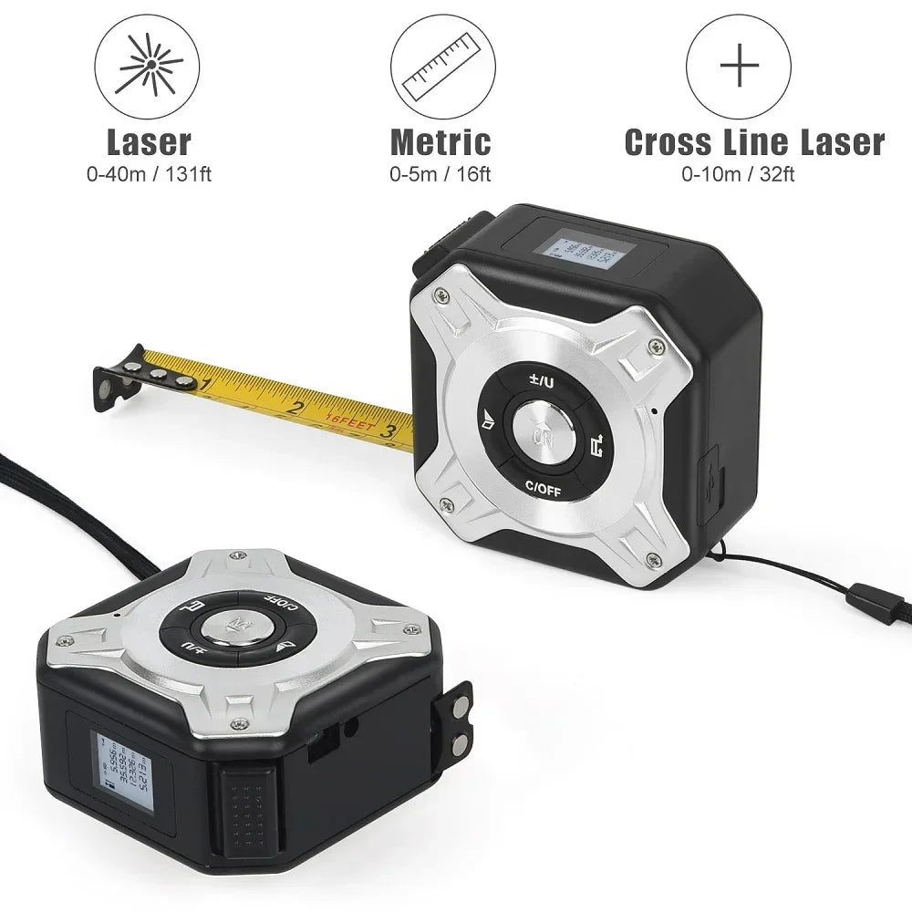3 In 1 Laser Measuring Tool 40/60M &ndash; Dual Tape Laser
