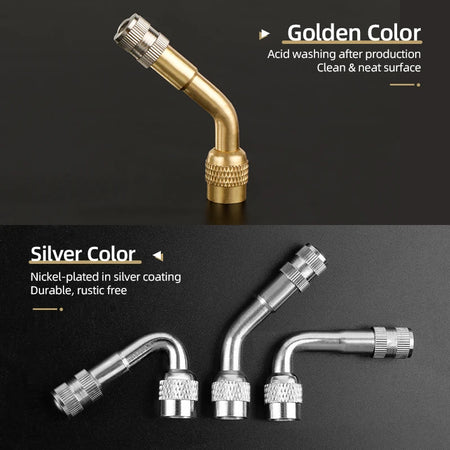 Schrader Valve Extender &ndash; Curved Design for Easy Pump Access