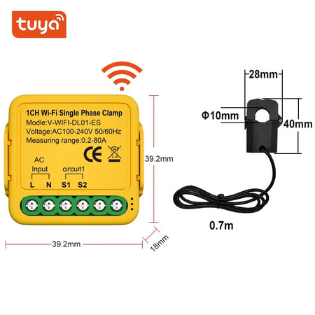 Tuya WiFi On-Off Controller 80A Meter &ndash; Smart Monitoring