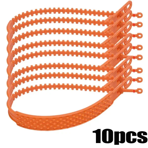 10-1Pcs Car Motorcycle Snow Chains &ndash; Reusable Anti Slip orange-10pcs