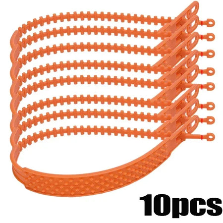 10-1Pcs Car Motorcycle Snow Chains &ndash; Reusable Anti Slip orange-10pcs