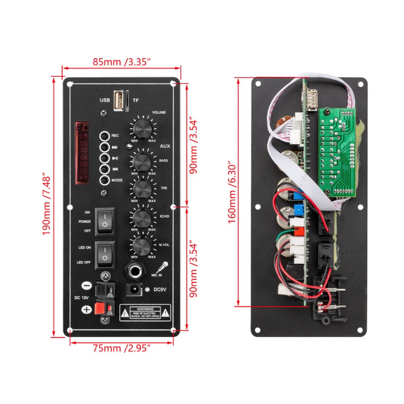 30-120W Bluetooth Amplifier Board &ndash; USB DAC and FM Radio