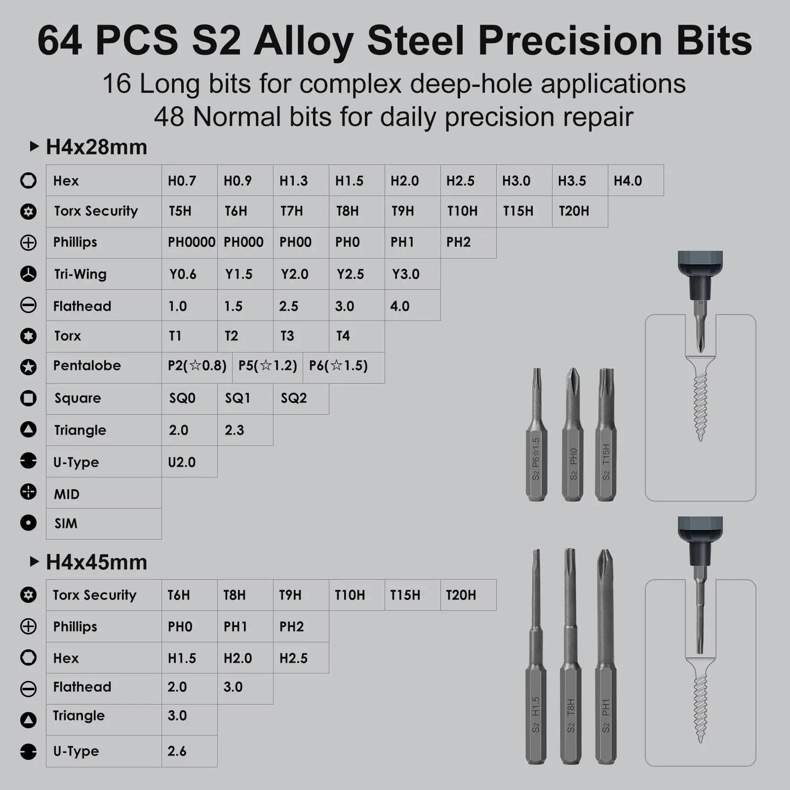 Precision Electric Screwdriver Set 68 in 1 &ndash; Cordless Multifunctional Repair Kit