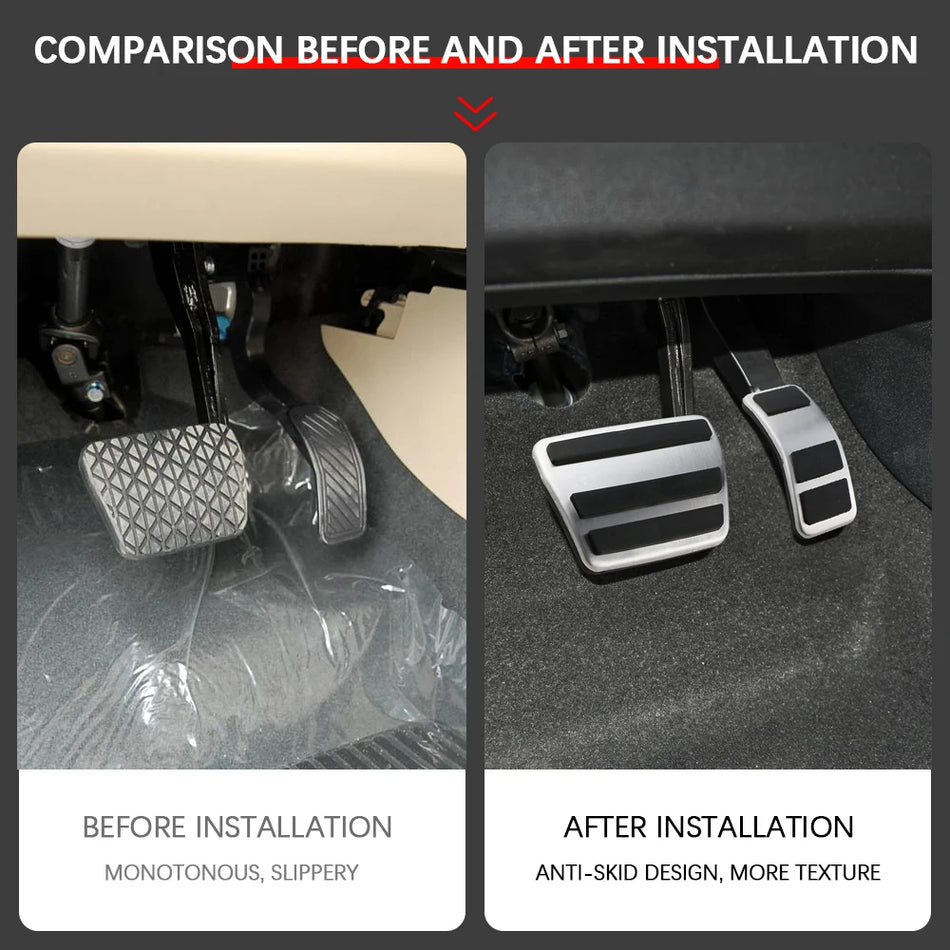 Pedals Set For Ford Fiesta MK7 Stainless Steel And Rubber Construction Gas Brake Clutch