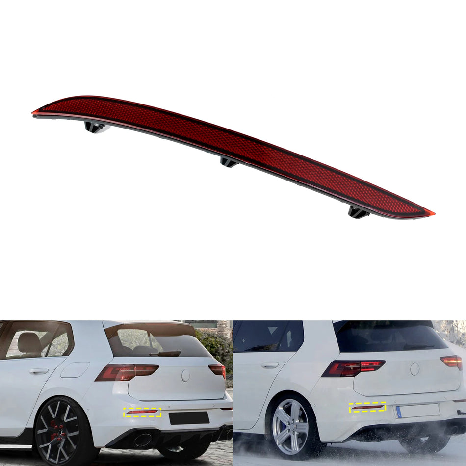 Levý červený odrazník nárazníku pro VW Golf MK8 VIII 2019 a novější 5H0945105