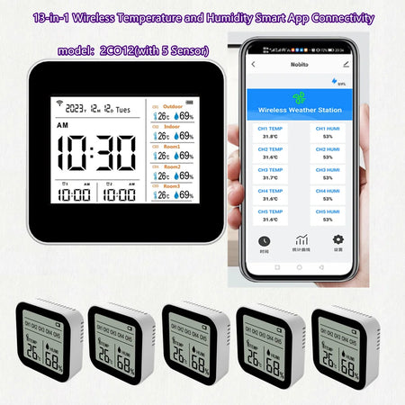 2CO12 &ndash; Indoor Outdoor WiFi Weather Station With Humidity 2CO12-5
