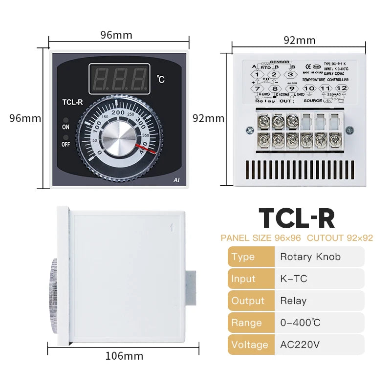 AC220V Knob Type Digital Thermostat &ndash; Easy Temperature Control TCL-R-220V-K-400