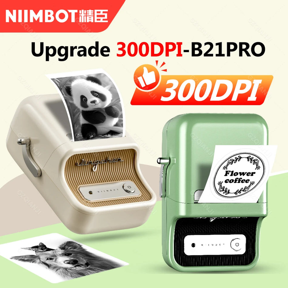 Niimbot B21 Pro bezvadu etiķešu printeris, 20-50mm platums fotogrāfijām
