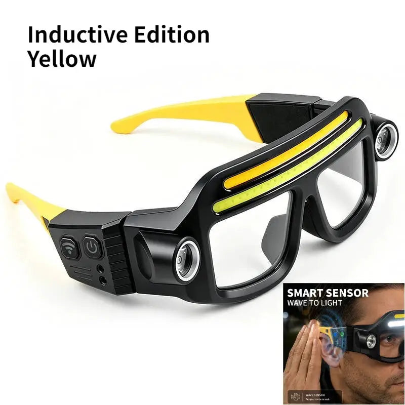 Rechargeable COB LED Glasses Headlight TYPE C Waterproof Lightweight Adjustable Angle Work Lamp for Car Maintenance Repair by InterCyprus Trading Ltd