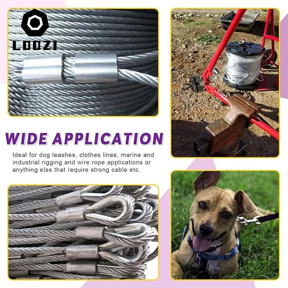 Aluminium 8-Type Wire Rope Crimp Sleeves and Ferrules for Secure Cable Locking