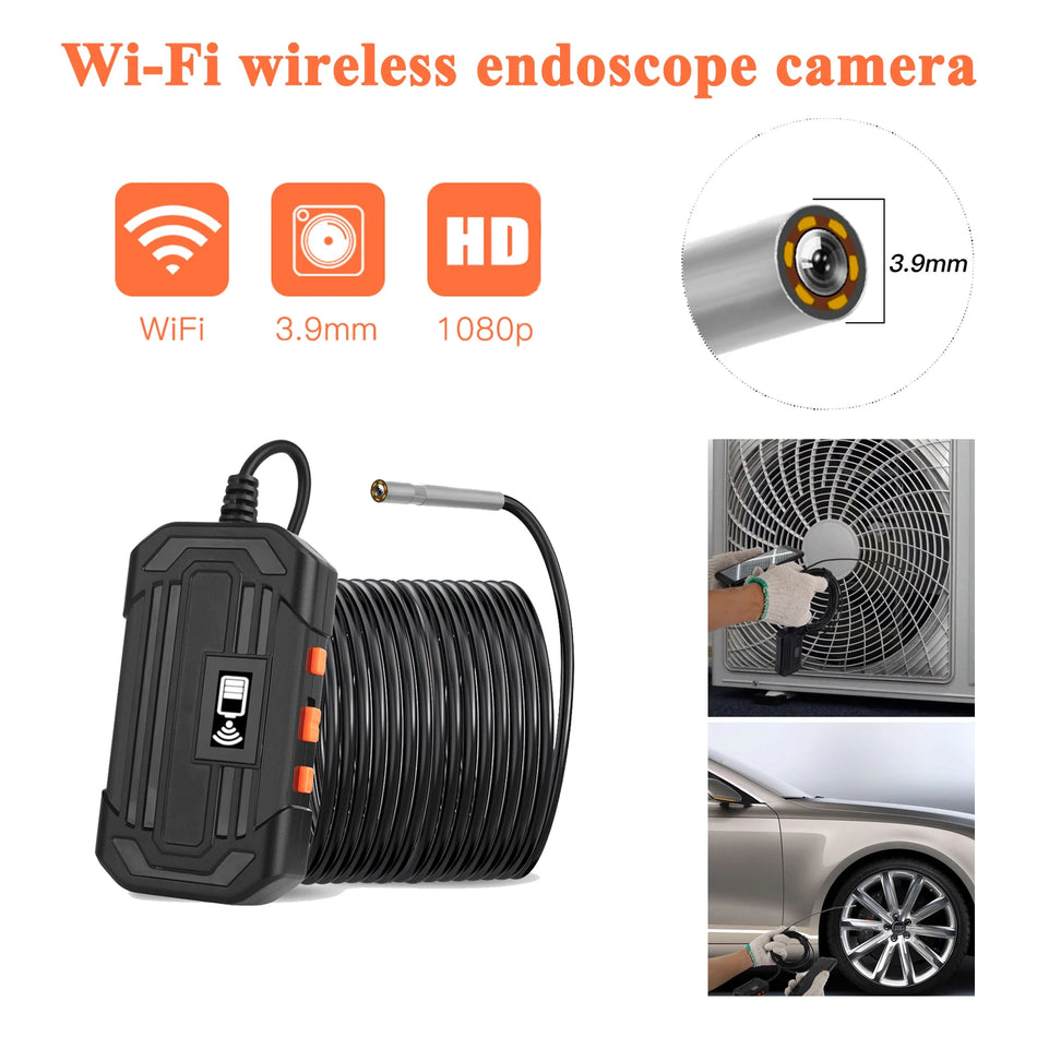 WiFi Endoskop Kamerası 1080P 3.9mm Lens ile, Android Kablosuz Boreskop
