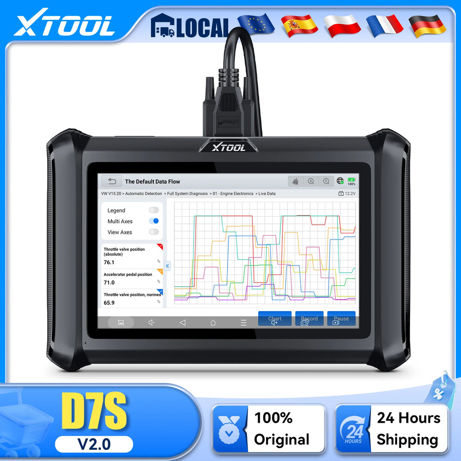 XTOOL D7S V2.0 OBD2 Automotive Diagnostic Scanner With ECU Coding And Resets