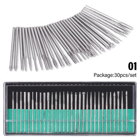 YIKOOLIN DMT Nail Drill Bits Set - Multi Size 12-30 A-30PCS