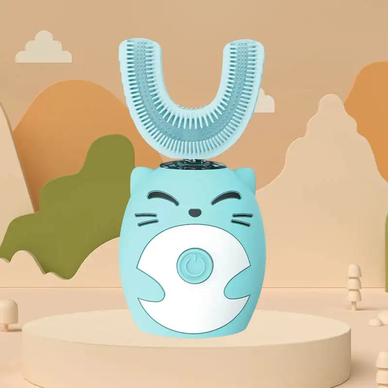 Kids Sonic U Shaped 360 Ultrasonic Toothbrush Waterproof 8-15 Years Old-Blue / CN