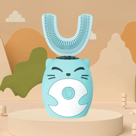 Kids Sonic U Shaped 360 Ultrasonic Toothbrush Waterproof 8-15 Years Old-Blue / CN