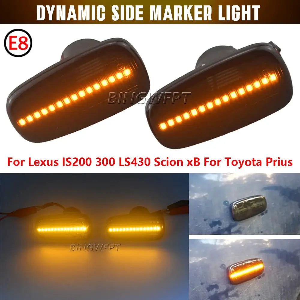 For Toyota Prius Kluger Wish Land Cruiser 200 Prado 120 RAV4 Altezza For Lexus IS300 Dynamic Led Side Marker Lights Turn Signal by InterCyprus Trading Ltd