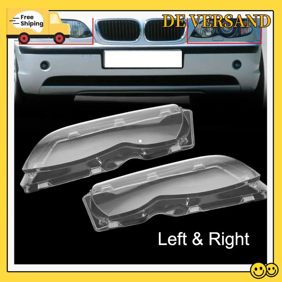 Cobrimentos de Faróis para BMW E46 2002-2005 Lado Esquerdo e Direito Proteção de Lente Plástica Clara