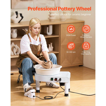 SucceBuy Pottery Wheel &ndash; Variable Speed 60-300 RPM