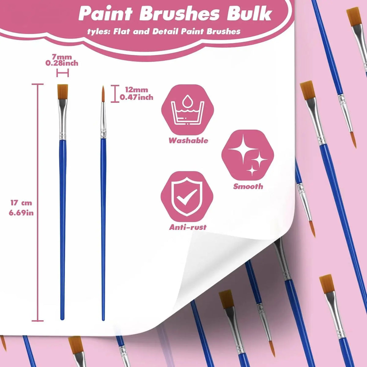 50 100 Pcs Painting Oil Brushes Set &ndash; Versatile Watercolor