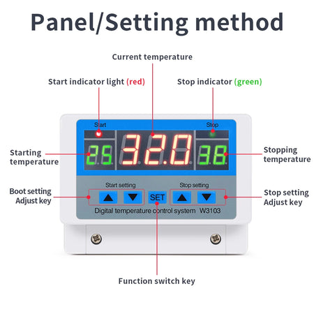 XH-W3103 Digital Temperature Controller &ndash; 220V 5000W LCD