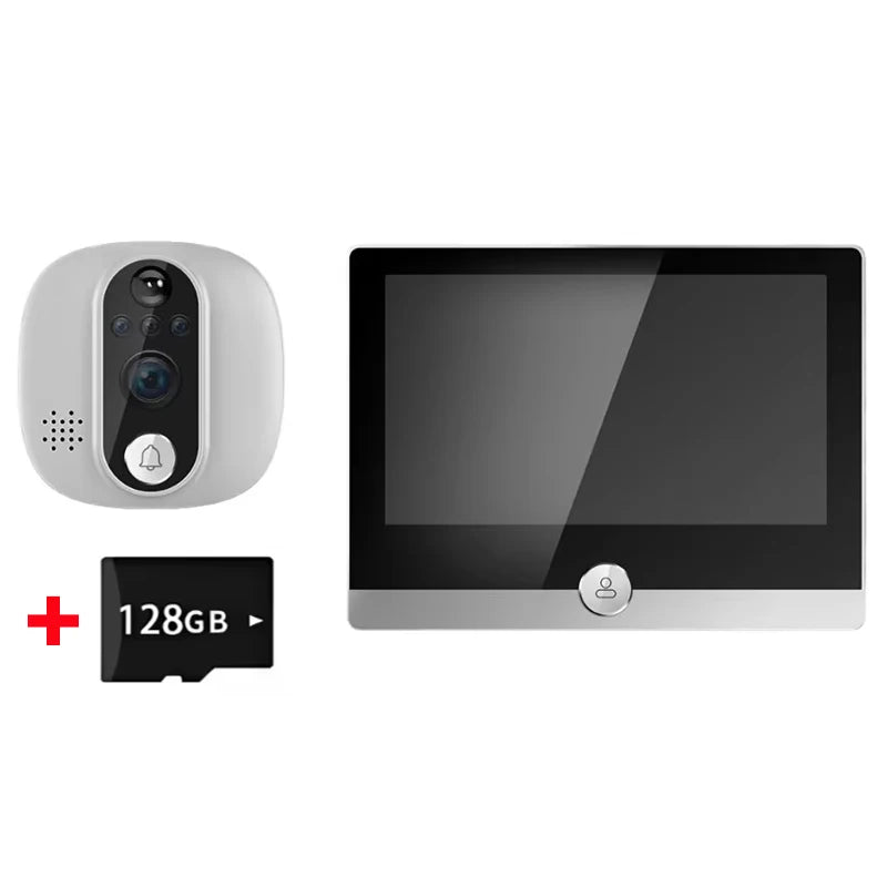 Tuya Smart Video Doorbell Camera &ndash; Peephole Doorbell 1080P With 128GB Card