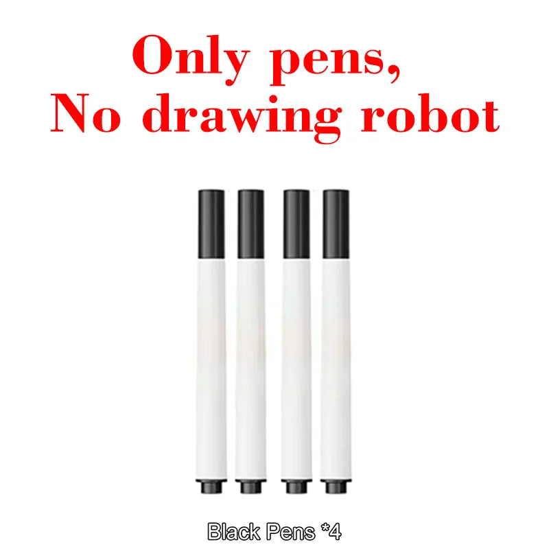 Intelligent Kids Drawing Robot - Educational Art Toy for Girls &amp; Boys - Perfect Birthday Gift with 100 Drawing Cards only black pen