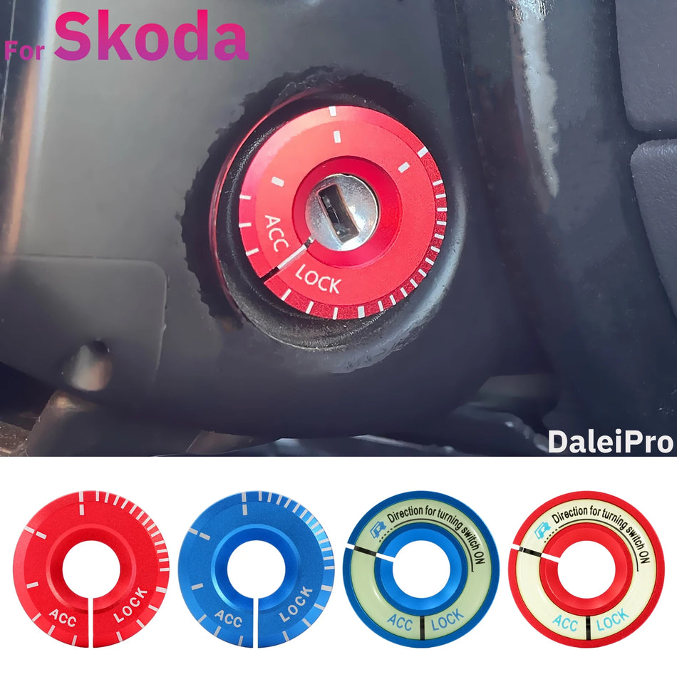 Kryt klíče zapalování Škoda Fluorescenční hliníkový lem