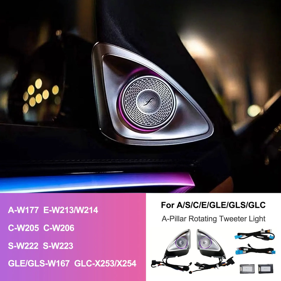 Mercedes W167 W177 Tweeter Rotativ 4D cu Lumina Ambientala, ABS+Metal