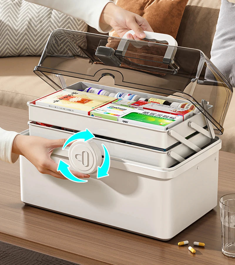 3 Layer Large Capacity Medicine Organizer &ndash; Moisture Shield