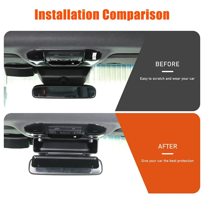 ABS μαύρη βάση καθρέφτη πίσω αποθηκευτικό κουτί Toyota Prado LC250