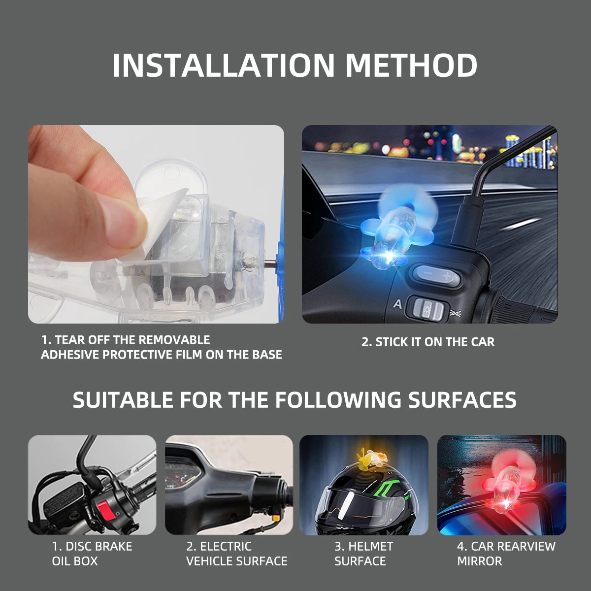 Wind Powered LED Motorcycle Strobe Lights &ndash; Creative Safety Decoration