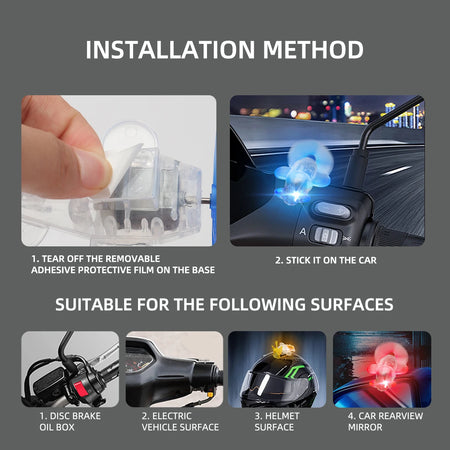 Wind Powered LED Motorcycle Strobe Lights &ndash; Creative Safety Decoration