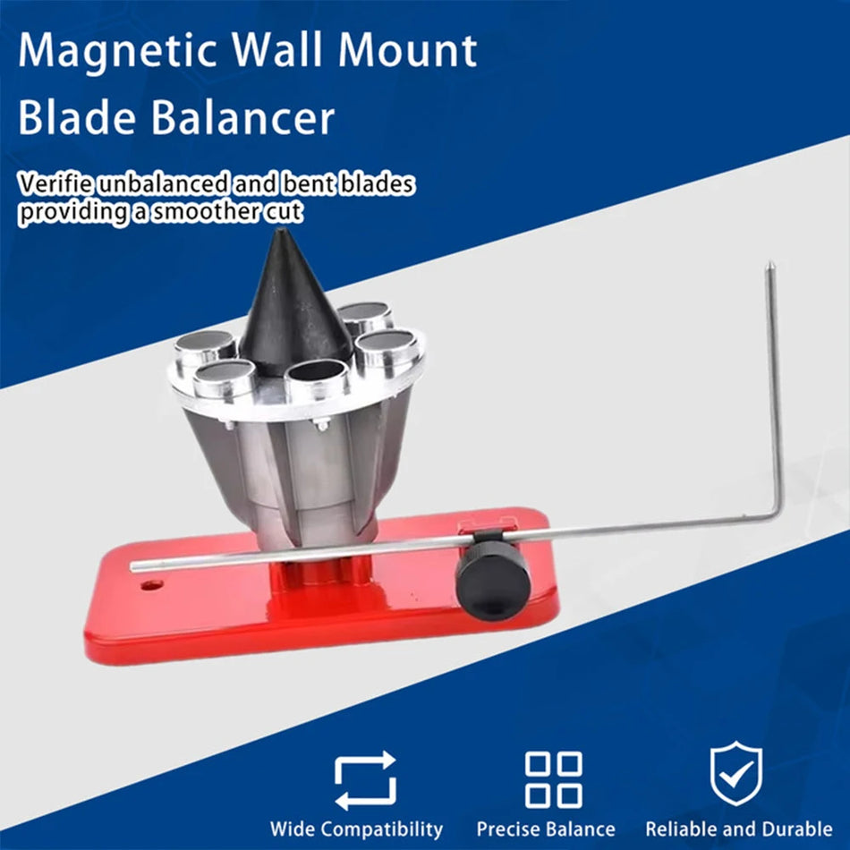 Balanceador de cuchillas de cortacésped con soporte magnético para cualquier cuchilla de cortacésped