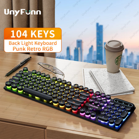 UnyFunn Wired 104 Keys Gaming Keyboard - Color Backlit