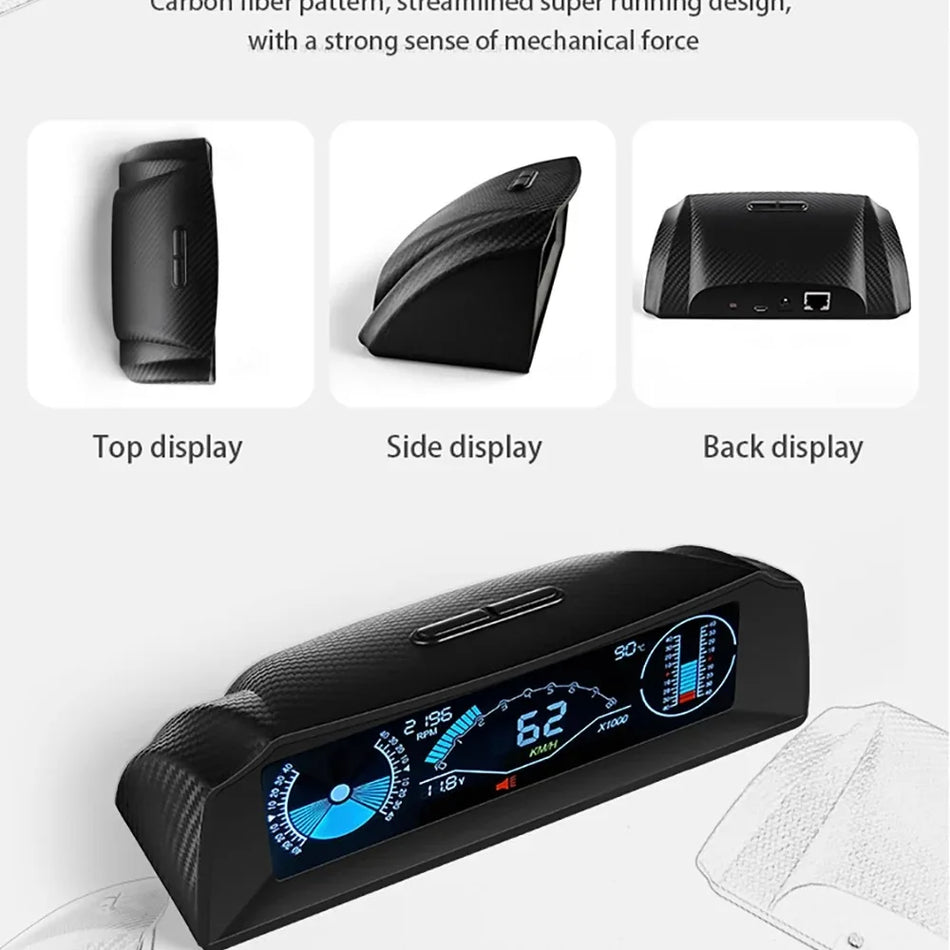 Οθόνη HUD (Head-Up Display) Αυτοκινήτου με ταχύτητα OBD, θερμοκρασία νερού, μετρητή τάσης