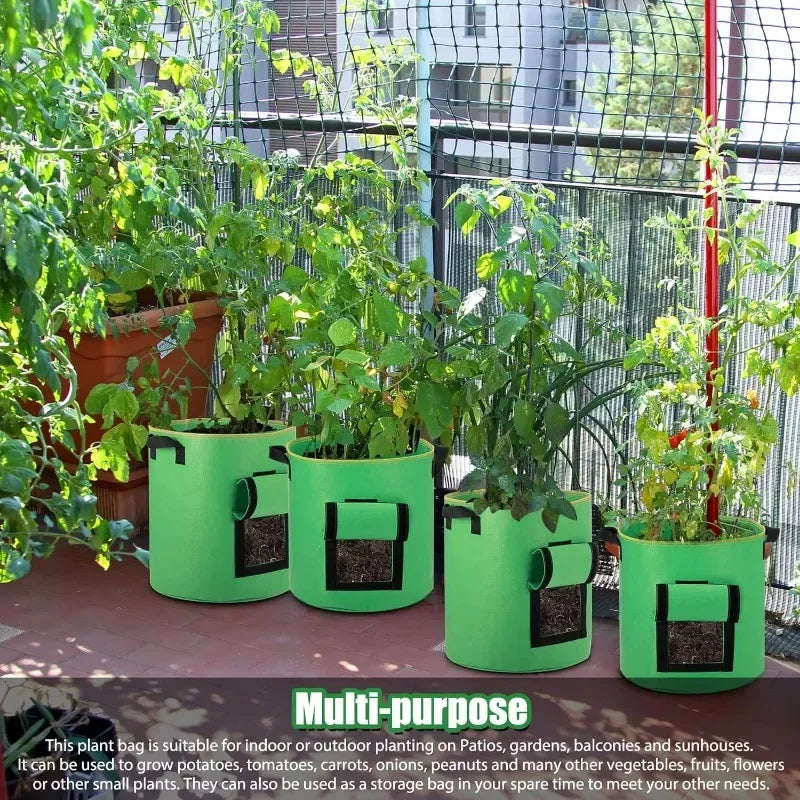 Non-Woven 10-Gallon Potato Planting Grow Bags with Harvest Windows